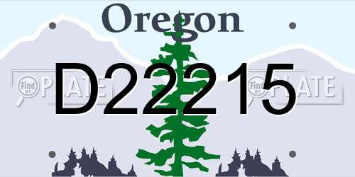 D22215 Oregon License Plate