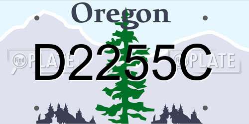 D2255C Oregon License Plate