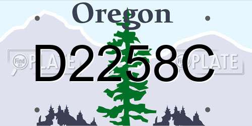 D2258C Oregon License Plate