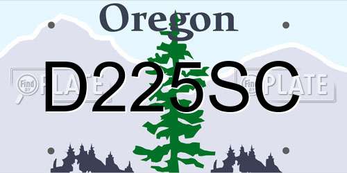 D225SC Oregon License Plate