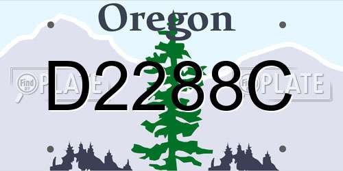 D2288C Oregon License Plate