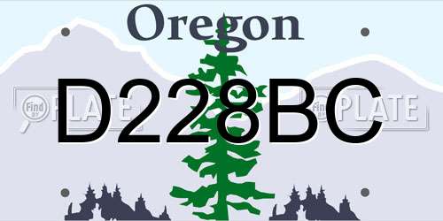 D228BC Oregon License Plate