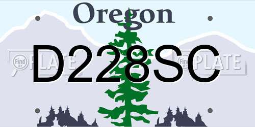 D228SC Oregon License Plate