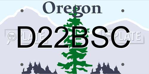 D22BSC Oregon License Plate