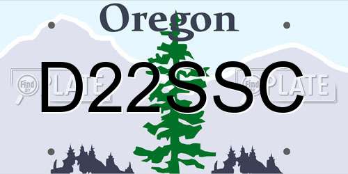 D22SSC Oregon License Plate