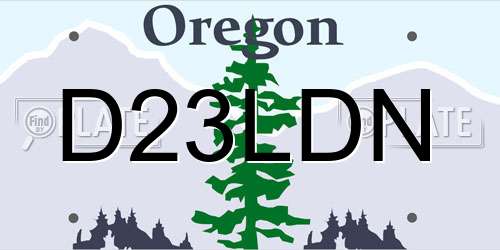 D23LDN Oregon License Plate