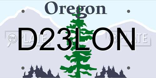 D23LON Oregon License Plate