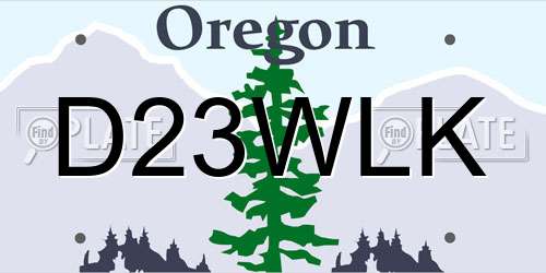 D23WLK Oregon License Plate