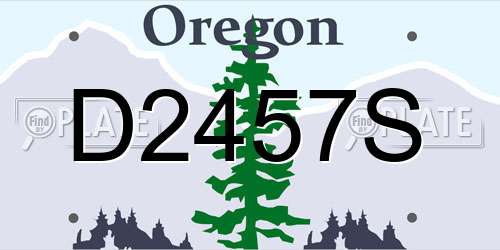 D2457S Oregon License Plate