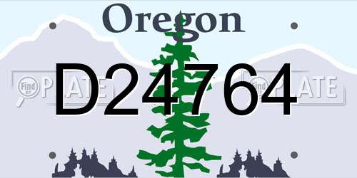D24764 Oregon License Plate