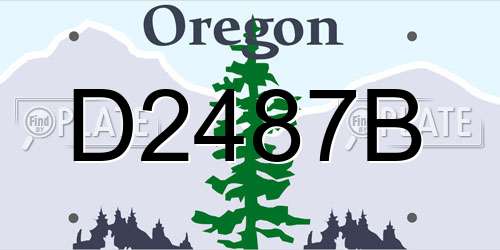 D2487B Oregon License Plate