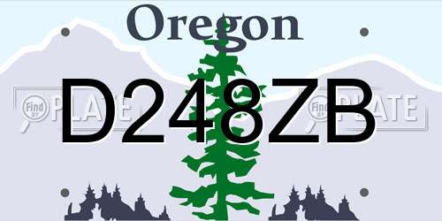 D248ZB Oregon License Plate