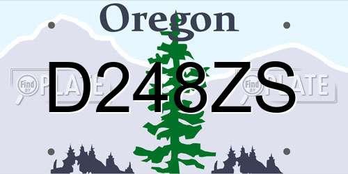D248ZS Oregon License Plate