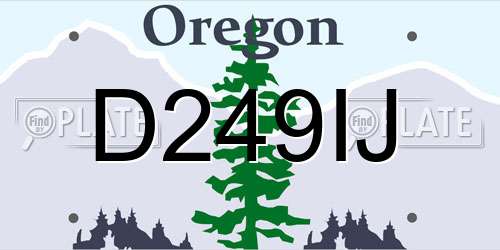 D249IJ Oregon License Plate