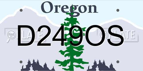 D249OS Oregon License Plate