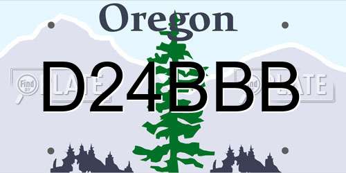 D24BBB Oregon License Plate