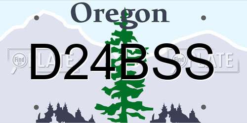 D24BSS Oregon License Plate