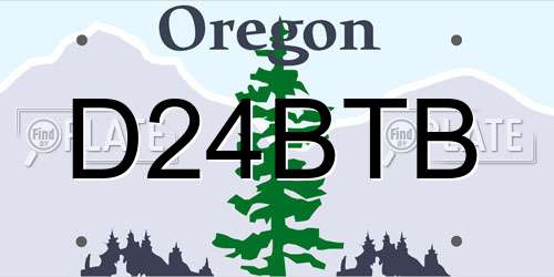 D24BTB Oregon License Plate
