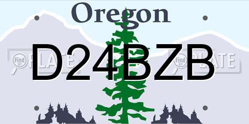 D24BZB Oregon License Plate