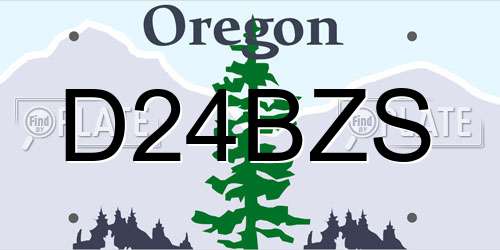 D24BZS Oregon License Plate