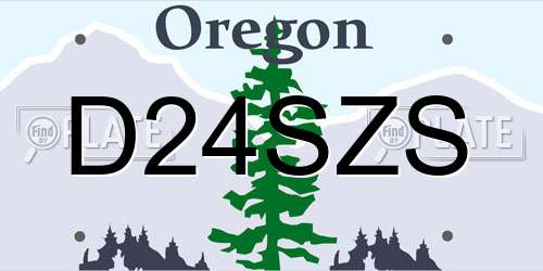 D24SZS Oregon License Plate