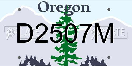 D2507M Oregon License Plate