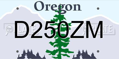 D250ZM Oregon License Plate
