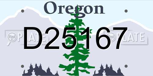 D25167 Oregon License Plate