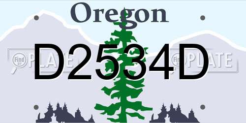 D2534D Oregon License Plate