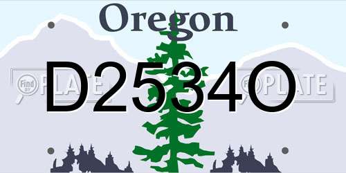 D2534O Oregon License Plate