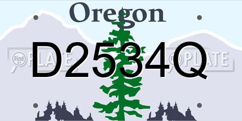 D2534Q Oregon License Plate