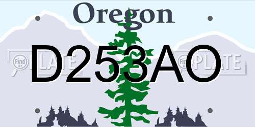 D253AO Oregon License Plate