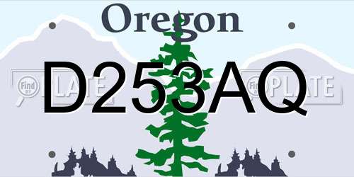 D253AQ Oregon License Plate