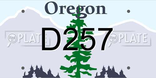 D257 Oregon License Plate
