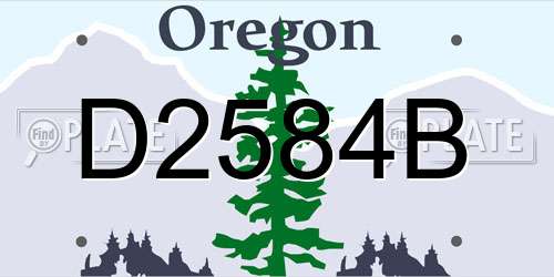 D2584B Oregon License Plate