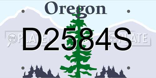 D2584S Oregon License Plate