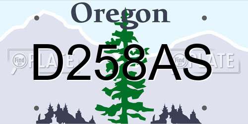 D258AS Oregon License Plate