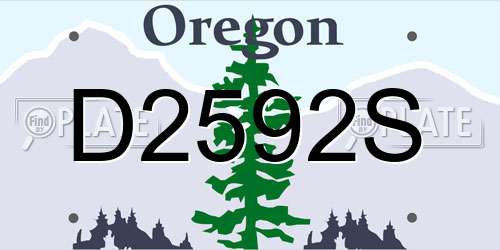 D2592S Oregon License Plate