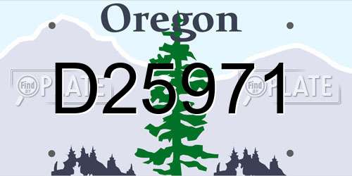 D25971 Oregon License Plate