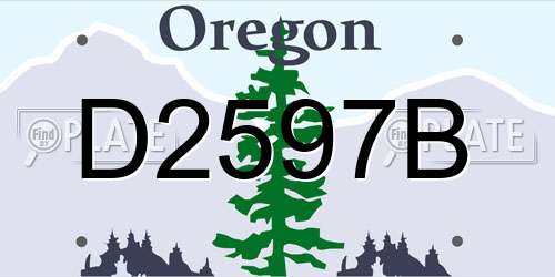 D2597B Oregon License Plate