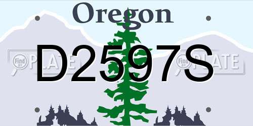 D2597S Oregon License Plate