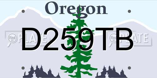 D259TB Oregon License Plate