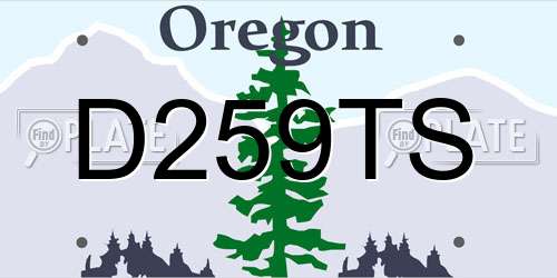 D259TS Oregon License Plate