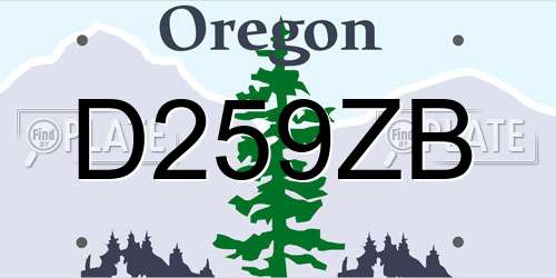 D259ZB Oregon License Plate