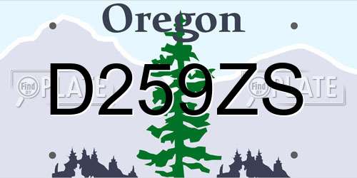 D259ZS Oregon License Plate