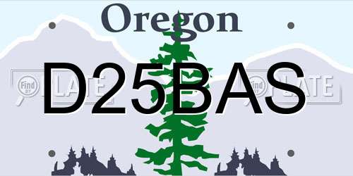 D25BAS Oregon License Plate
