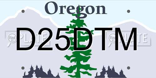 D25DTM Oregon License Plate