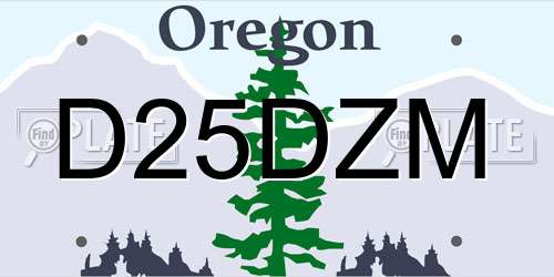 D25DZM Oregon License Plate