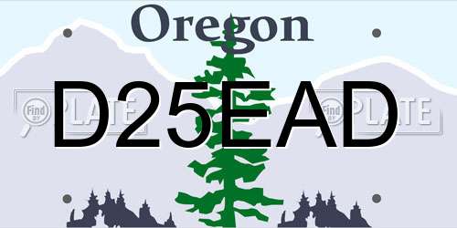 D25EAD Oregon License Plate