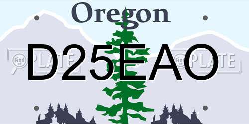 D25EAO Oregon License Plate